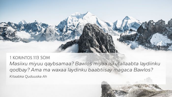 1 Korintos 1:13 SOM Bible Verse Image