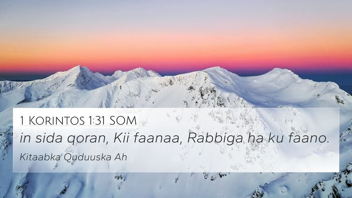1 Korintos 1:31 SOM Bible Verse Image