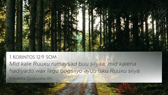 1 Korintos 12:9 SOM Bible Verse Image