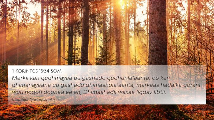 1 Korintos 15:54 SOM Bible Verse Image