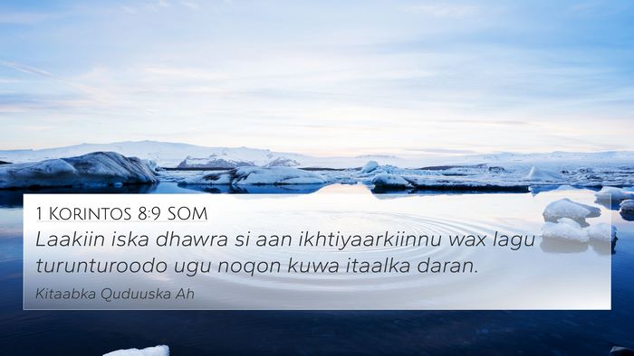 1 Korintos 8:9 SOM Bible Verse Image