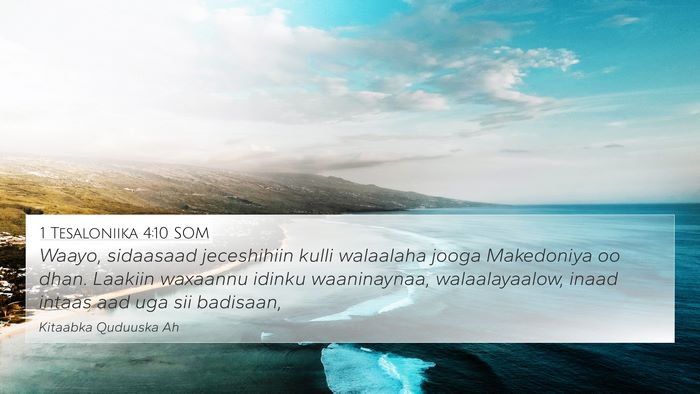 1 Tesaloniika 4:10 SOM Bible Verse Image