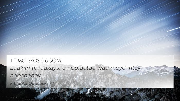 1 Timoteyos 5:6 SOM Bible Verse Image