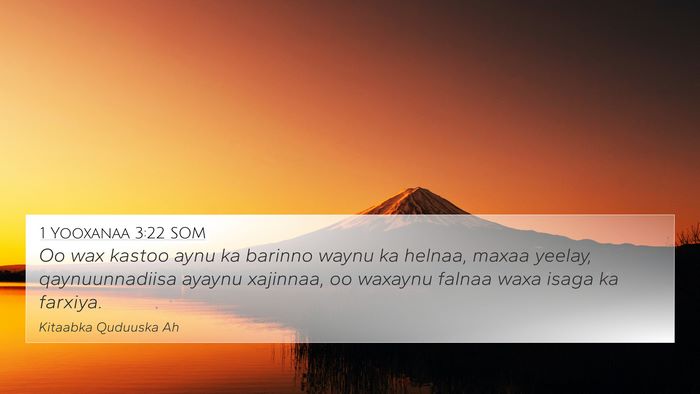1 Yooxanaa 3:22 SOM Bible Verse Image