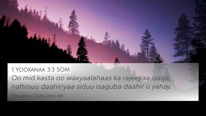 1 Yooxanaa 3:3 SOM Bible Verse Image
