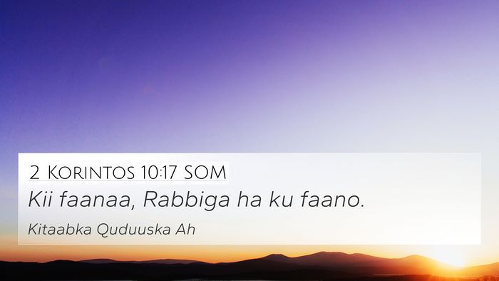 2 Korintos 10:17 SOM Bible Verse Image