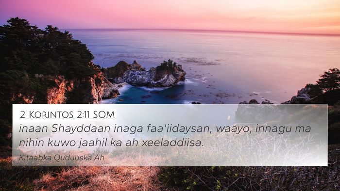 2 Korintos 2:11 SOM Bible Verse Image