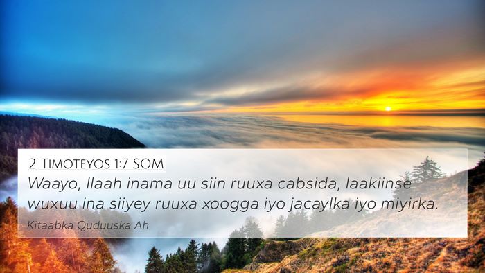 2 Timoteyos 1:7 SOM Bible Verse Image