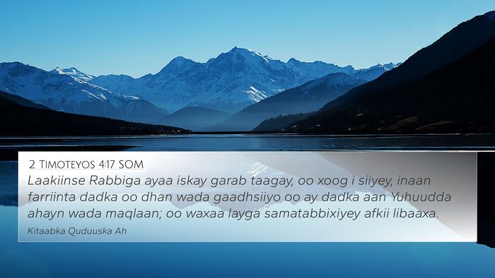 2 Timoteyos 4:17 SOM Bible Verse Image