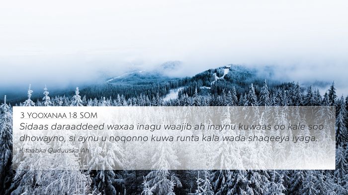 3 Yooxanaa 1:8 SOM 4K Wallpaper - Sidaas daraaddeed waxaa inagu waajib ah inaynu - 4K Wallpaper Bible Verse
