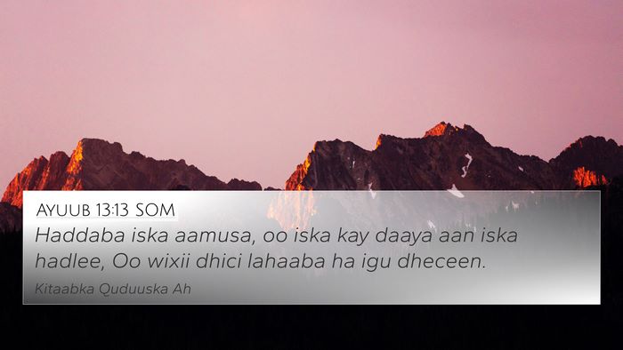 Ayuub 13:13 SOM Bible Verse Image