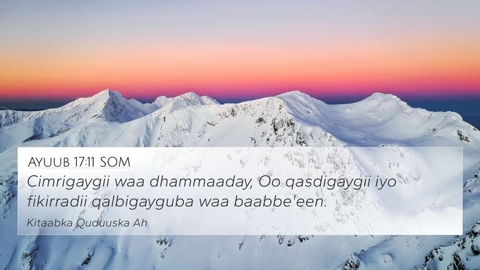 Ayuub 17:11 SOM Bible Verse Image