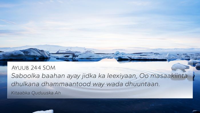 Ayuub 24:4 SOM 4K Wallpaper - Saboolka baahan ayay jidka ka leexiyaan, Oo - 4K Wallpaper Bible Verse