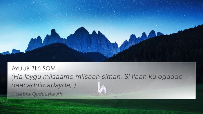 Ayuub 31:6 SOM Bible Verse Image