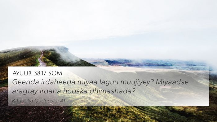 Ayuub 38:17 SOM Bible Verse Image
