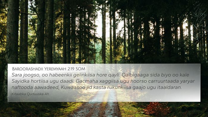 Baroorashadii Yeremyaah 2:19 SOM Bible Verse Image