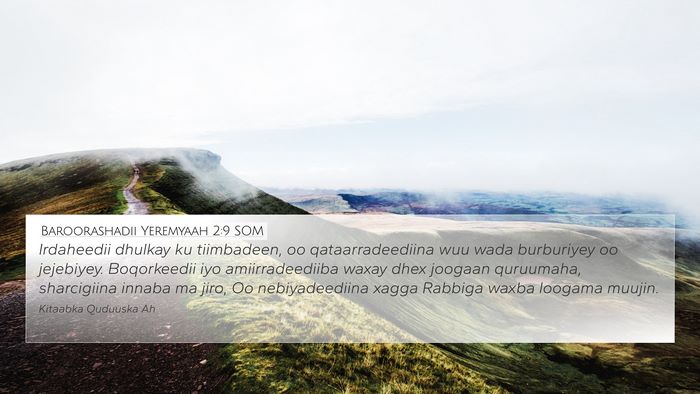 Baroorashadii Yeremyaah 2:9 SOM Bible Verse Image