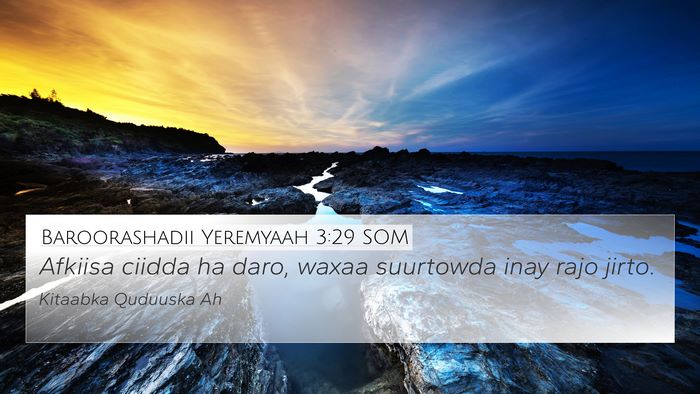 Baroorashadii Yeremyaah 3:29 SOM Bible Verse Image