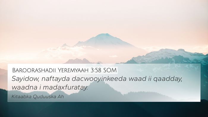 Baroorashadii Yeremyaah 3:58 SOM Bible Verse Image