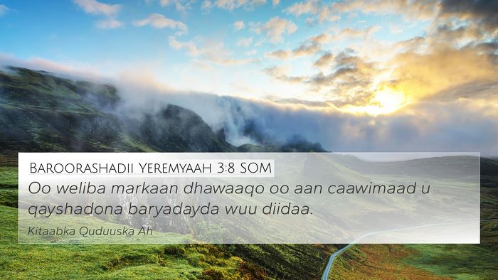 Baroorashadii Yeremyaah 3:8 SOM Bible Verse Image