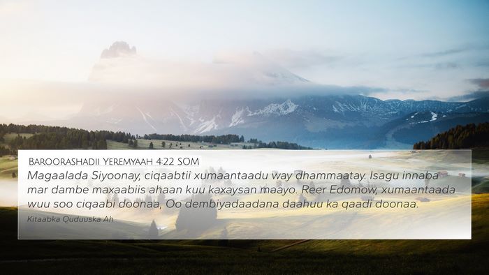 Baroorashadii Yeremyaah 4:22 SOM Bible Verse Image