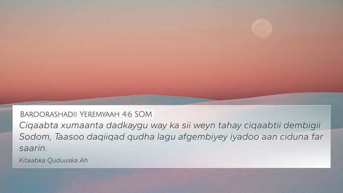 Baroorashadii Yeremyaah 4:6 SOM Bible Verse Image