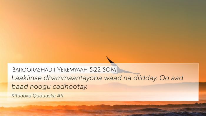 Baroorashadii Yeremyaah 5:22 SOM Bible Verse Image