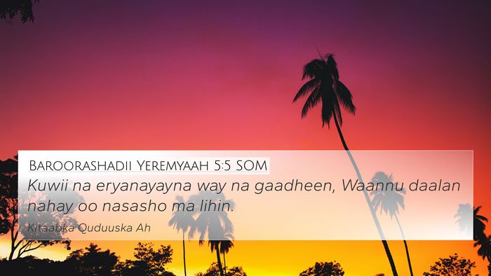 Baroorashadii Yeremyaah 5:5 SOM Bible Verse Image