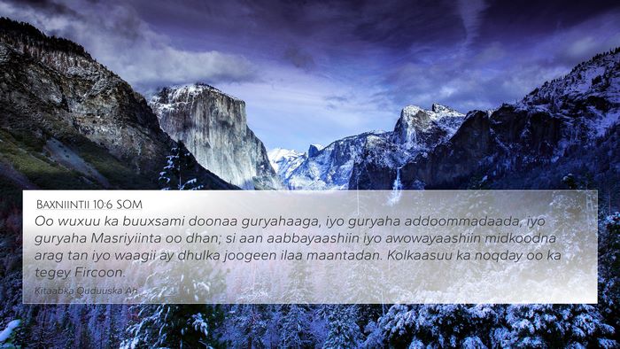 Baxniintii 10:6 SOM Bible Verse Image