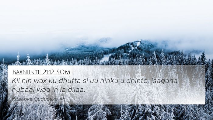 Baxniintii 21:12 SOM Bible Verse Image