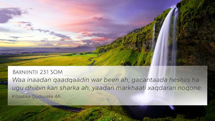 Baxniintii 23:1 SOM Bible Verse Image