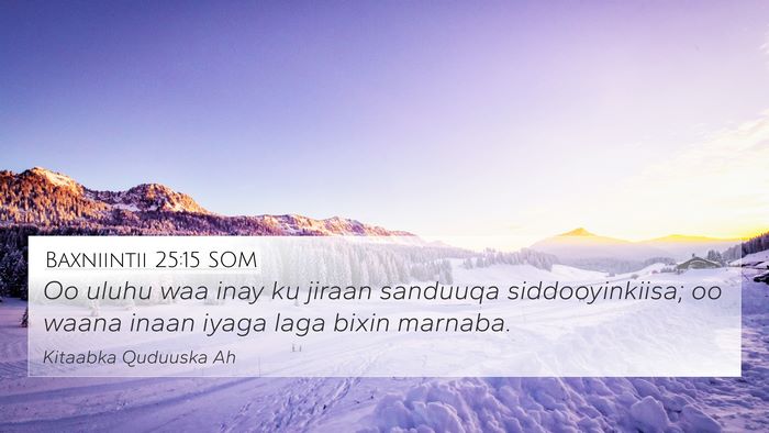 Baxniintii 25:15 SOM Bible Verse Image