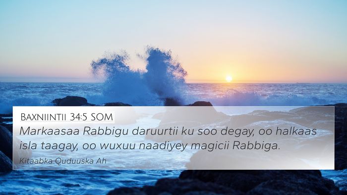 Baxniintii 34:5 SOM Bible Verse Image