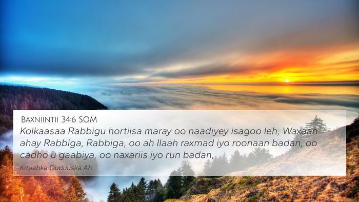 Baxniintii 34:6 SOM Bible Verse Image