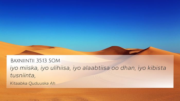 Baxniintii 35:13 SOM Bible Verse Image