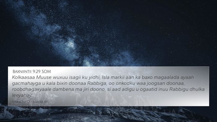 Baxniintii 9:29 SOM Bible Verse Image