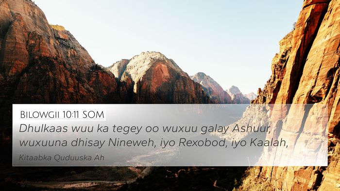 Bilowgii 10:11 SOM Bible Verse Image
