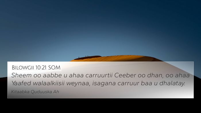 Bilowgii 10:21 SOM Bible Verse Image