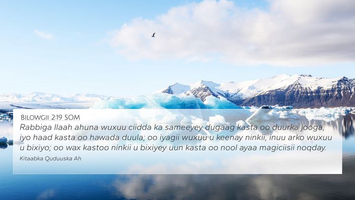 Bilowgii 2:19 SOM Bible Verse Image