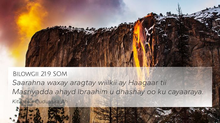 Bilowgii 21:9 SOM Bible Verse Image