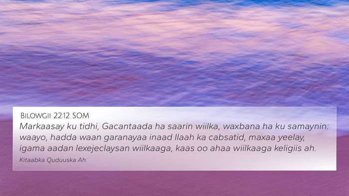 Bilowgii 22:12 SOM Bible Verse Image