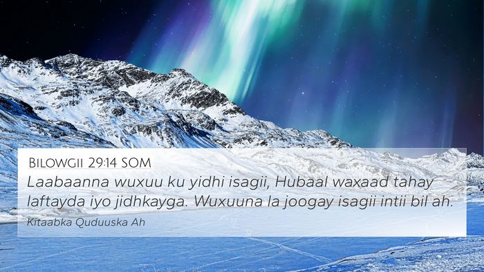 Bilowgii 29:14 SOM Bible Verse Image