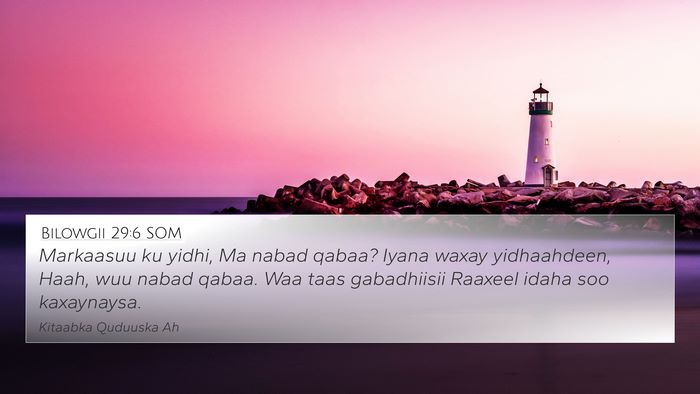 Bilowgii 29:6 SOM Bible Verse Image