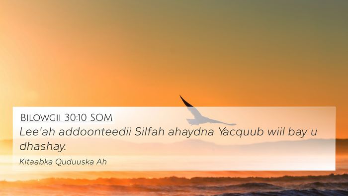 Bilowgii 30:10 SOM Bible Verse Image