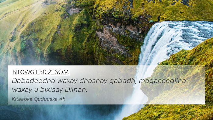 Bilowgii 30:21 SOM Bible Verse Image