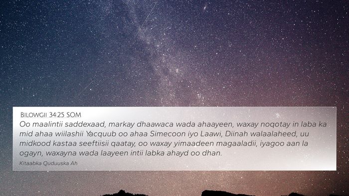 Bilowgii 34:25 SOM Bible Verse Image