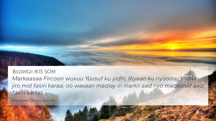 Bilowgii 41:15 SOM Bible Verse Image