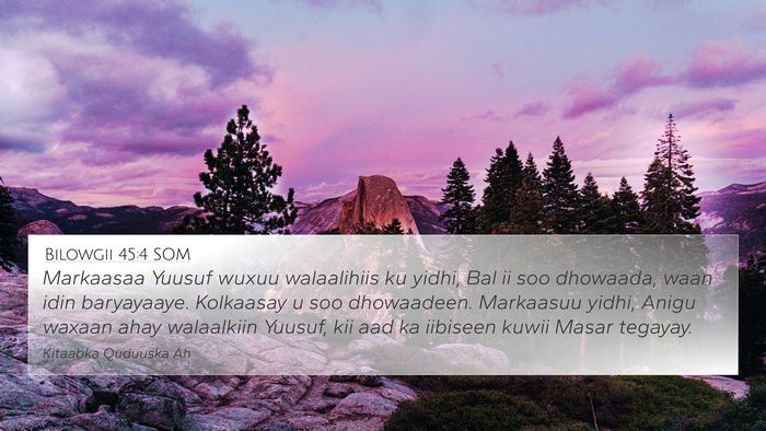 Bilowgii 45:4 SOM Bible Verse Image
