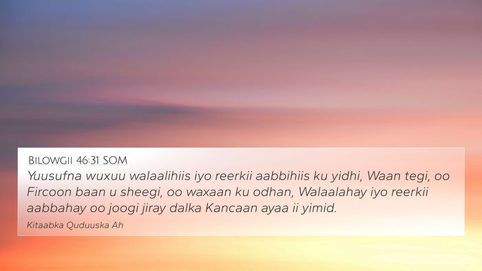 Bilowgii 46:31 SOM Bible Verse Image