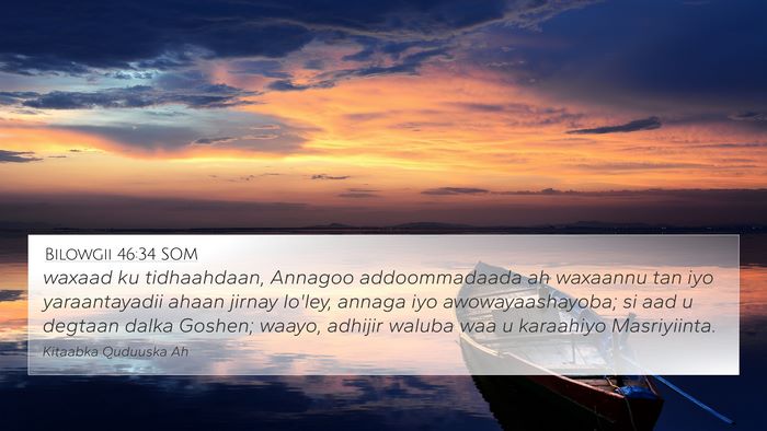 Bilowgii 46:34 SOM Bible Verse Image